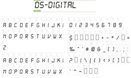 LED数字英文字体