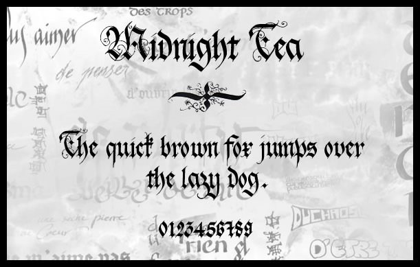Midnight Tea(午夜茶)英文字体