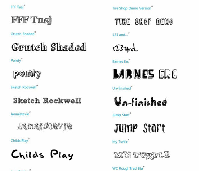 41 种手绘英文字体