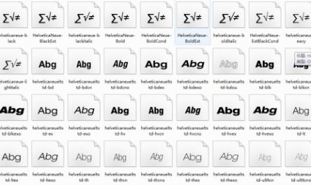 一组 HelveticaNue 英文字体