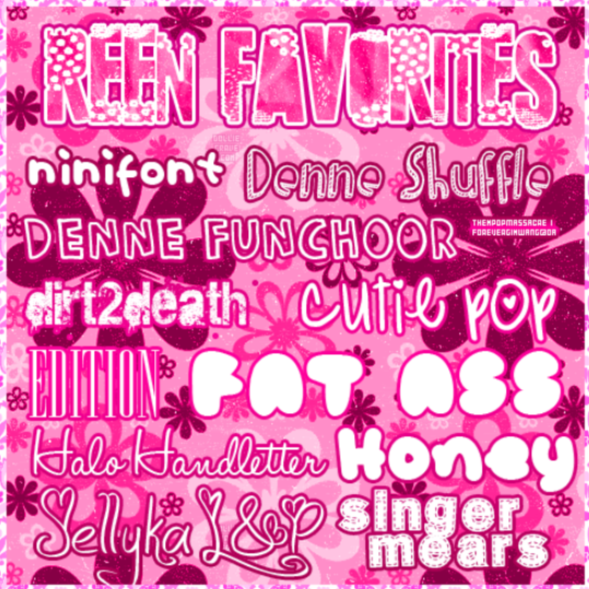 Reen 最喜欢的英文字体集
