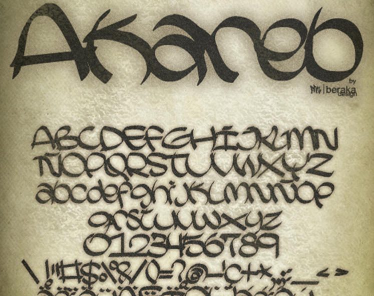 Akareb 英文字体