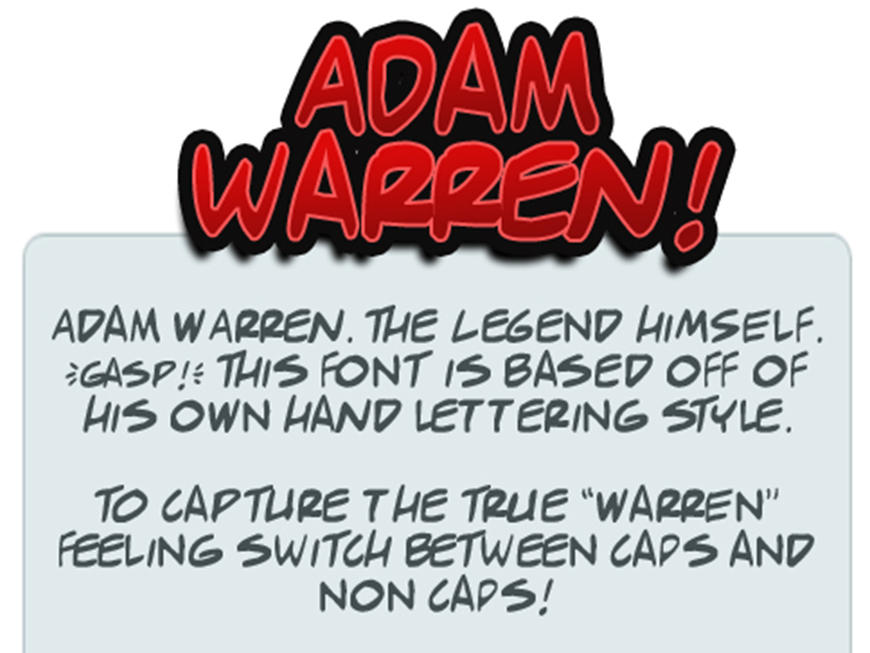 Adam Warren 英文字体集