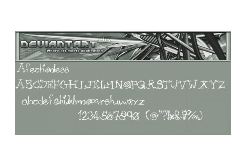 Afectionless 英文字体