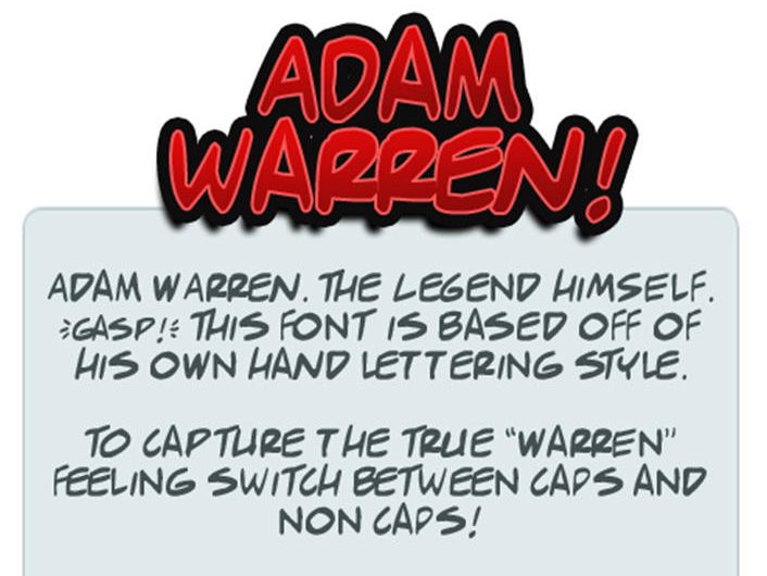 Adam Warren 英文字体