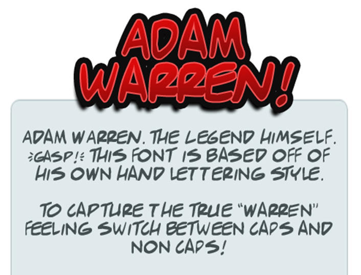 Adam Warren 英文字体