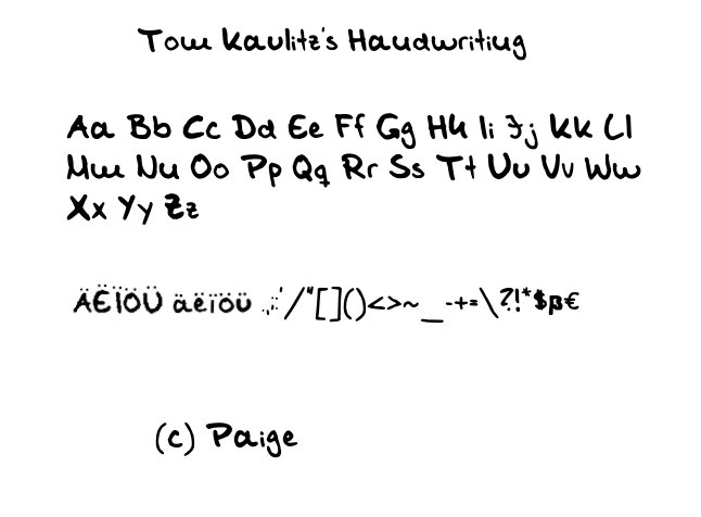 Tom Kaulitz 手写字体