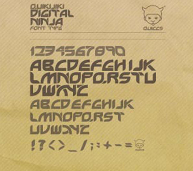 数字忍者英文字体