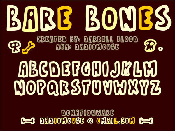 Bare Bones1 英文字体