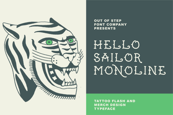 Hello Sailor Monoline Demo 英文字体