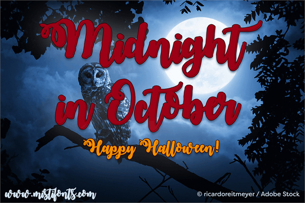 Midnight in October 英文字体