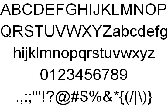Arial 英文字体