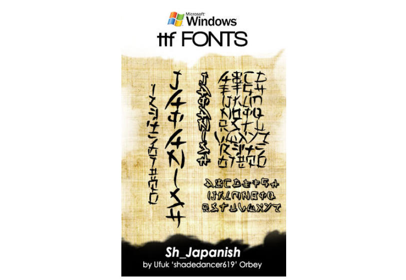 Japanish Windows 英文字体