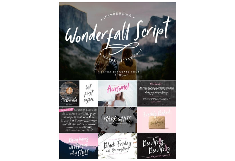 Wonderfall Script Dingbats 英文字体
