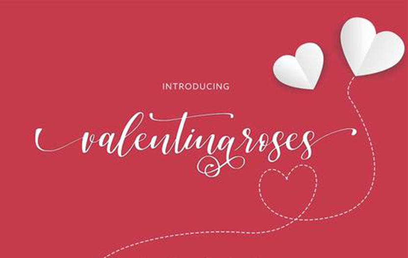 Valentina roses 英文字体