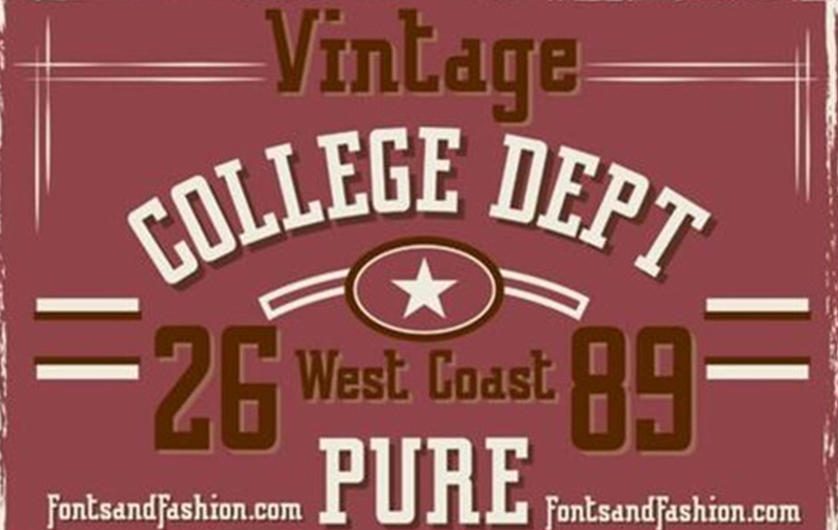 Vintage College DeptPure 英文字体
