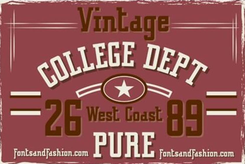 Vintage College DeptPure 英文字体