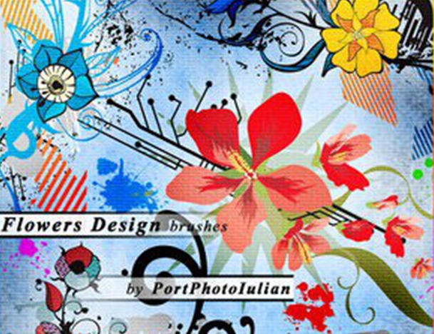 Photoshop 花卉图案笔刷